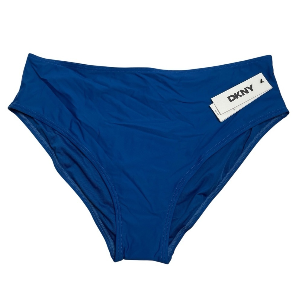 DKNY Classic Mid Rise Bikini Bottoms Pacific Blue XXL New with Tags